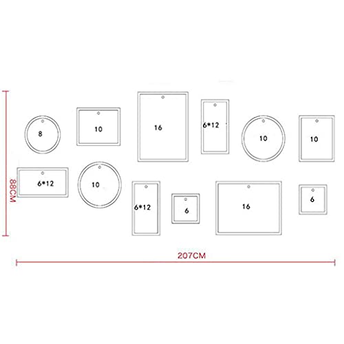 LLC- SUDA Wanddeko Metall, Foto-Wand-Wand-Fotorahmen-Sammlung Multi-Bilder-Frames-Set von 12 Fotorahmen-Wand-Set DIY… – Bild 3