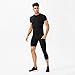 Hotfiary 1 pc Compression Pants with Pockets Men 3/4 Length One Leg Basketball Leg Sleeves Athletic Base Layer Underwear