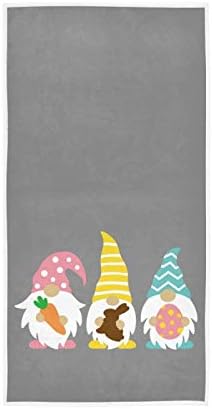 QUGRL Cute Gnomes Hand Towels Easter Rabbit Soft Quality Premium Washcloths Kitchen Dish Towels Bathroom Decor for Guest Hotel Spa Gym Sport 30 x 15 inches
