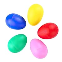 5 Pcs Egg Shakers, Musical Eggs Shakers, Colorful Percussion Musical Egg Maracas Eggs Shakers Easter for Babies Toddlers, Diy Painting MusicToys for Kids (5 Colors)
