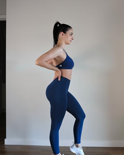 Image of AUROLA Influence Workout Leggings for Women, Seamless Compression Tummy Control Leggings Mid Rise Yoga Pants