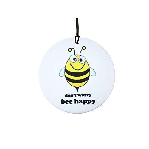 Don't Worry Bee Happy Car Air Freshener (Fun Birthday/Xmas Christmas Stocking Filler/Secret Santa/Novelty Scented Gift)