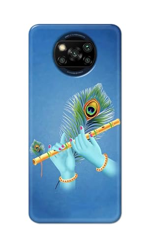 Image of PRINTFIDAA Printed Hard Back Cover Case for Mi Poco X3 | Poco X3 Pro | Poco X3 NFC Back Cover (Flute in Krishna Hands) -112
