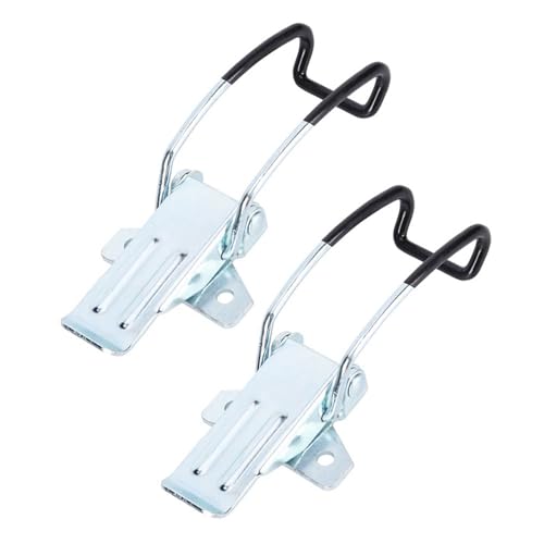 TOOLSGO 2Pcs Stainless Steel Latch Fasten Buckle Lock Casting Hinge Curved Quick Release Hand Tool Toggle Clamp for Industrial Assembly Boxes