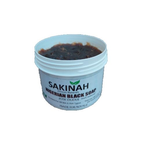 African Black Soap 100% Natural 200g Made in Nigeria - Shea Butter, Cocoa pod ash, Palm Kernel oil