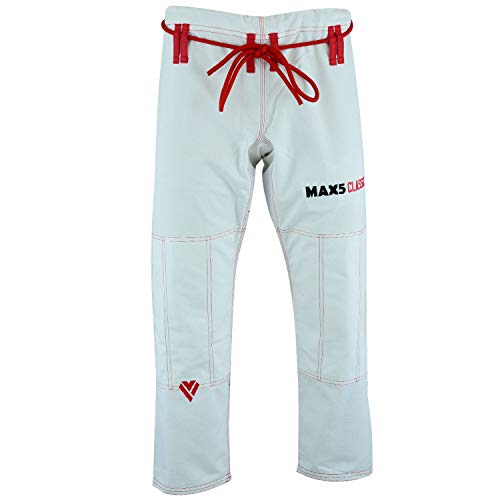 Max5 Full Blank Brazilian Jiu Jitsu Gi MMA Martial Arts Uniform BJJ Gi Grappling Kimono (Pro White, A1)