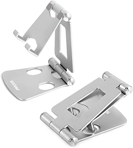 WIMAHA Soporte Teléfono Móvil,Multiángulo Soporte Mesa, Escritorio Aluminio,Soporte Plegable para Phone 15 14 13 XS XS MAX XR X 8 7 6 Plus, Samsung S8 S7, Huawei, Otras Smartphones (Plateado) - Imagen 3