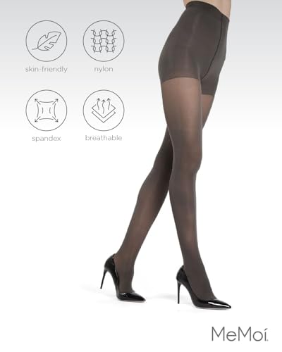 Image of MeMoi Perfectly Opaque Tights, Comfortable and Smoothing Control Top Tights, 40 Denier Opaque Finish - Sizes S-Q2