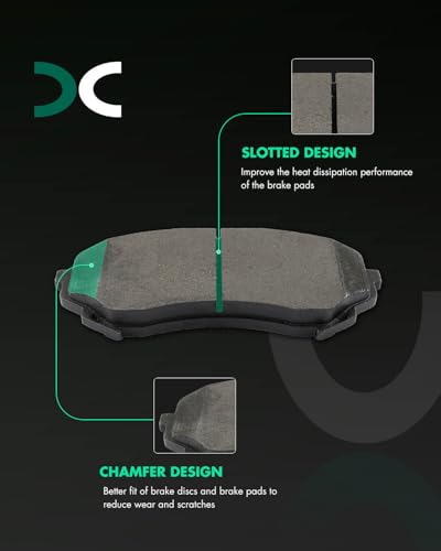 Image of SCITOO D1337 D1331 Front Metal Rear Semi-Metal Brake Pads Sets w /Hardware Replacement For Cadillac For CTS 2008-2014