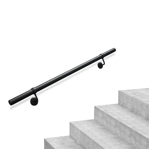 Main courante en fer forgé galvanisé noir style moderne pour escalier 390 cm - 2