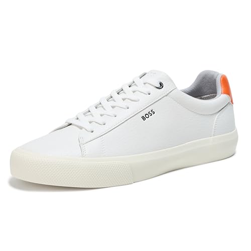 Image of BOSS Men's Aiden Logo Block Leather Low Top Sneakers