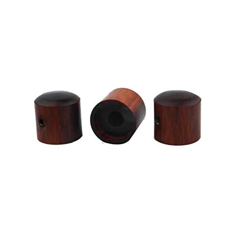 Guyker Red Sandalwood Potentiometer Control Knobs Dia. 6mm (0.24") Shaft Pots - Rotary Volume Tone Knob Replacement Part for Electric Guitar or Precision Bass - 3 Piece Cover