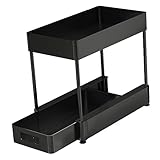 Cemaystic シンク下スライドバスケットオーガナイザー – 2段収納 引き出し式設計で取り出しやすく、キッチンやバスルームの省スペース整理に