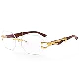 dollger occhiali da sole rettangolari senza bordi per donne uomini moda hip hop frameless designer shades legno y2k occhiali da sole quadrati, chiaro