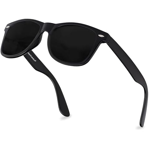 grinderPUNCH Super Dark Black Lens Men's Sunglasses Retro Classic 80's Stylish Trendy Shades (Black) Cover