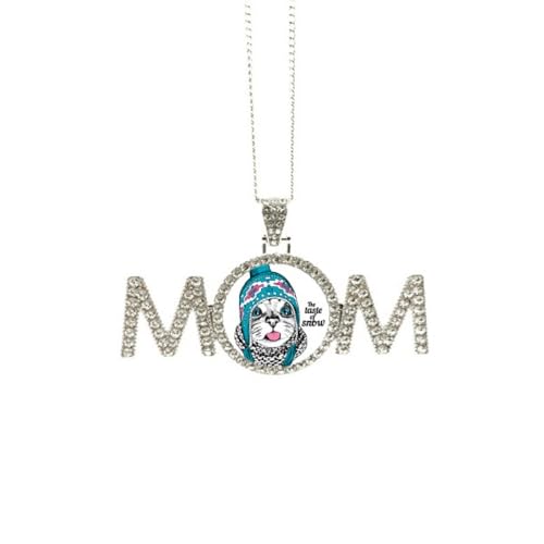 Collier tête de chat cadeau Fête des Mères idéal pour maman et grand-mère