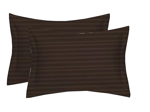 Image of 220 Cotton Feel Glace Cotton Double Bedsheet with 2 Pillow Cover (90x90 inch) Coffee