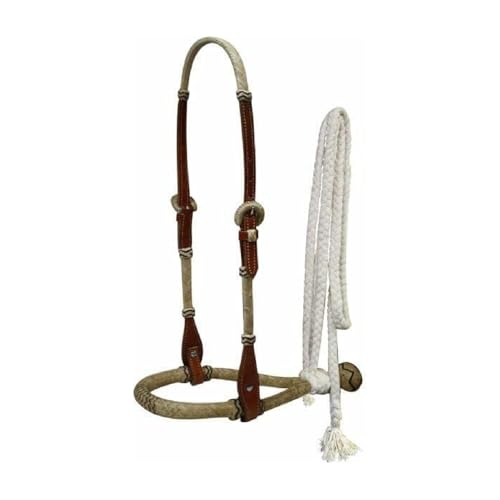 Showman Leather Rawhide Braided Show Bosal w/Mecate Cotton Reins
