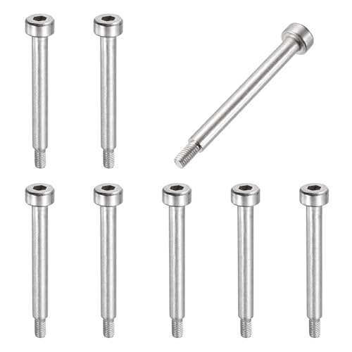 MECCANIXITY 8 Pcs 304 Stainless Steel Shoulder Bolt 4mm Shoulder Dia 30mm Shoulder Length M3x0.5 Thread Hex Socket Shoulder Bolts for Hydraulic Injection Molding Machinery Industries