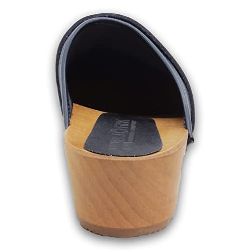 Image of Bjork Maja Wood Open Back Leather Clogs