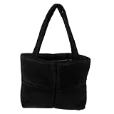 FRCOLOR Bolso Hombro Mujer Acolchado Algodón Diseño Cuadrícula Grande Capacidad Nylon Resistente Simple Elegante Tote Bag Diario