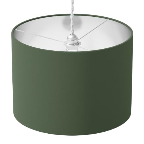 Sage Green Lampshade, Olive Lampshade, Dark Green Light Shade, Moss Green Modern Contemporary Boho Plain Standard Classic Drum Lampshade for Table Ceiling Floor Pendant Bedroom Home Decor Accessory
