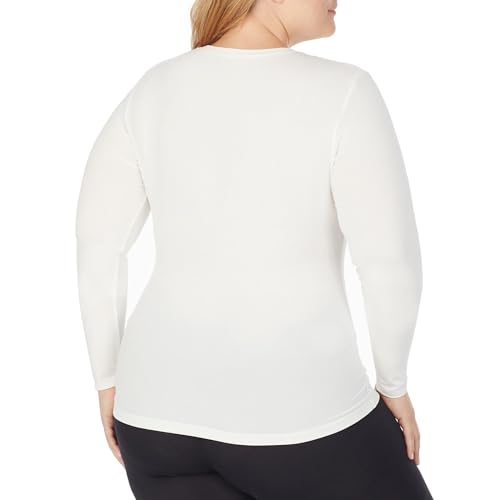 Image of Cuddl Duds Women's Softwear with Stretch Long Sleeve Crew Neck Top -Layering Top with Smooth Fabrication, Body-Hugging Fit