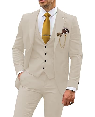 Suits for Men 3 Piece Slim Fit Blazer Vest Pant for Men Wedding Prom Party Business Tuxedo