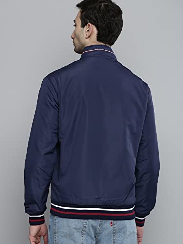 Image of The Indian Garage Co Men Slim Fit Solid Bomber Jackets