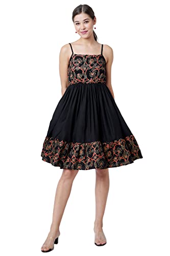 Daevish Women's Skater Knee Length Dress | Dress for Women | Western Dresses for Women | Fit and Flare Mini Length Dress