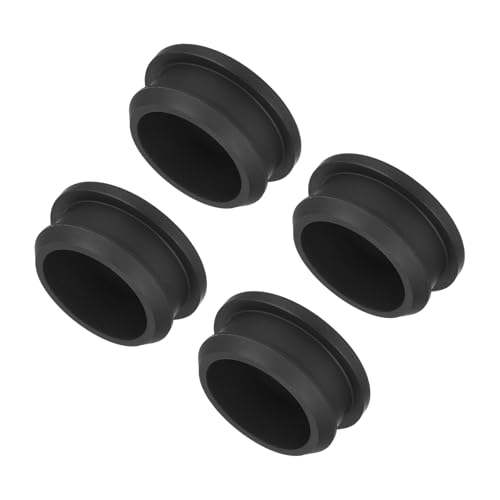 Image of MECCANIXITY Silicone Snap in Locking Hole Plugs,Rubber Panel Seal Cover Flush Type Panel Round for Kitchen Rubber Bulkheads Waterproof Sealing Plugs 32.6mm /1.28 Inch Diameter Black,Pack of 4