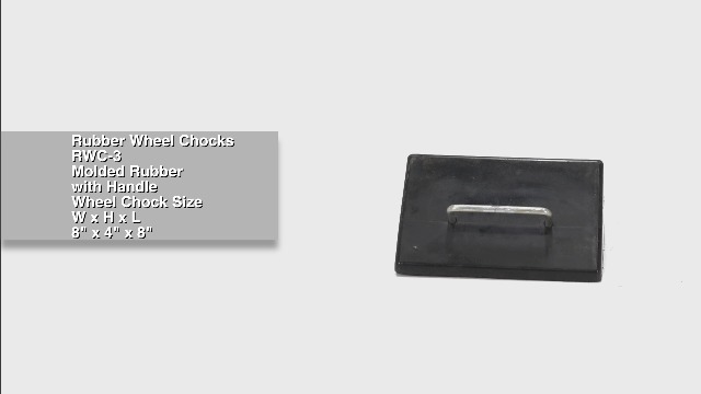 Image of Vestil RWC-3 Molded Rubber Mini Wheel Chock 8 in. x 8 in. x 4 in. Black