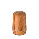 Serene House Ultrasonic Light House Aromatherapy Essential Oil Cool Mist Diffuser – Optional Warm White, Calming Ambient Light Display, Automatic Shut-Off, Unbreakable Cover – Light Wood, 100ml