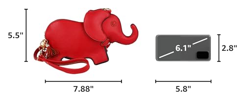 Image of Animal Elephant Shape Crossbody Bag Purse Fashion Women Pu Leather Chic Shoulder Bag Clutch for Girls
