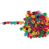 Nathan 315151 100 Stück durchscheinende Maxi-Perlen Set, Mehrfarbig