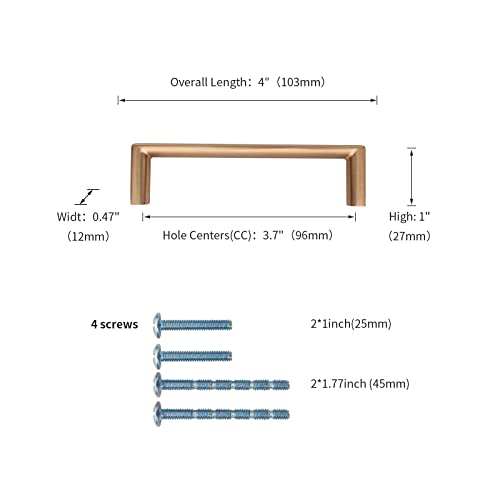 Image of 6 Pack 3.75 Inch Champagne Bronze Cabinet Pulls, Kitchen Hardware