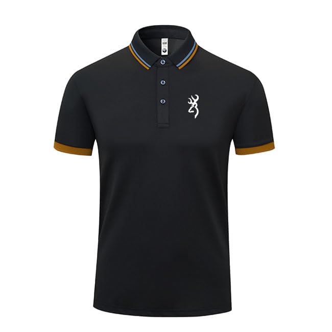 Polo Manche Courte Homme Femme FCOIN Bro.WN.ing Col Rayé Noir M