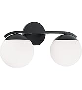 Austin Allen AA1032MB Oliver Transitional Soft White Glass Bath Vanity Wall Light, 2-Light 120 To...
