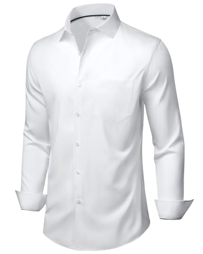 Alimens & Gentle Mens Dress Shirts Stretch Long Sleeve Wrinkle Free Business Casual Button Down Shirt for Wedding2