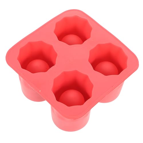Molde de Hielos Flexible de Silicona Rojo miniatura 1