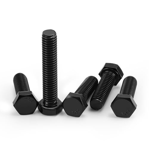 Image of 1 /2-13 x 1 Hex Head Cap Screws Hexagon Bolts, External Hex Drive, Stainless Steel 304, Fully Threaded, Black Oxide, 10 PCS
