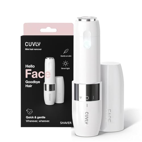 Image of Mini Facial Hair Remover for Face, Portable Electric Shaver /Razor, Hair Removal for Women, Dermaplaning Tool, Trimmer for Upper Lips, Chin, Cheeks, Peach
