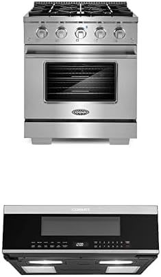 Cosmo 2-Piece Kitchen Package, 30" Gas Range & Over the Range Microwave