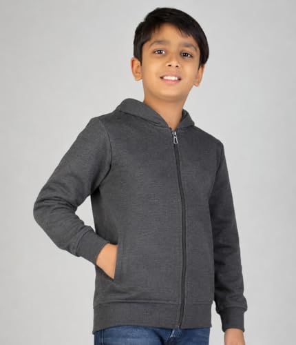 Image of ADBUCKS Unisex Fleece Cotton Zipper Sweatshirt with Hoodies for Boys and Girls