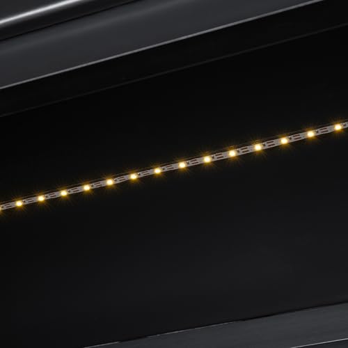 Image of 5-Shelf Bookcase with Light Strip, Bookshelves Floor Standing Display Storage Shelves 83.4 in Tall Bookcase Home Decor Furniture for Home Office, Living Room, Bed Room - Black