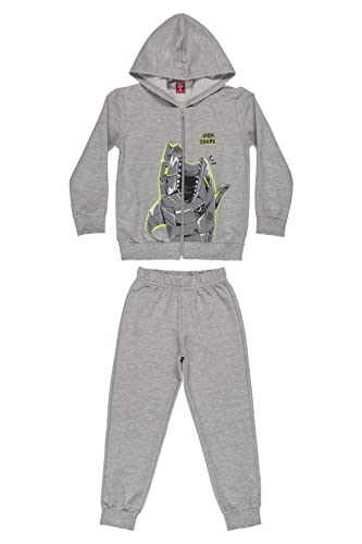 Conjunto de Inverno com Jaqueta e Calça de Moletom Bee Loop, Cinza, 08