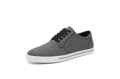 DECARSDZ Men's Fashion Dress Sneakers Comfortable Casual Skate Shoe Walking Oxford Shoes Dark Gray