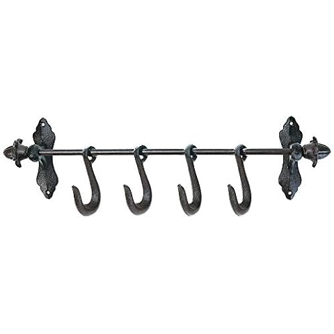 Percha de Pared de Hierro Fundido con 4 Ganchos Sungmor Cover