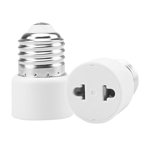 Powice 2 sztuki oprawek do lampy E27, adapter do gniazda żarówki, oprawka do przykręcenia na werandę, do garażu, na taras, 2-biegunowa, biała