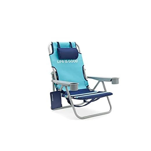 Life is Good LIGBC-BT-1PK Beach Chair, Short, Blue Turtle